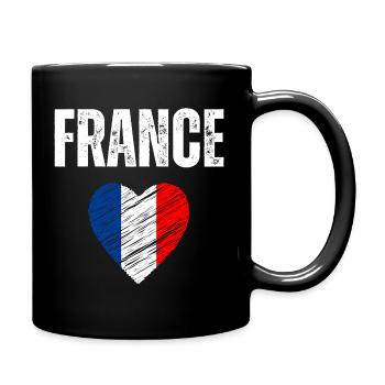 J’aime la France, drapeau de la France - Mug uni - noir - Droite
