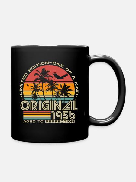 1956 Jahrgang Vintage Retro Geburtstag Geschenk - Tasse einfarbig - Schwarz