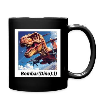 Dinosaur Naziem with airplane motif - Full Colour Mug - black - Right