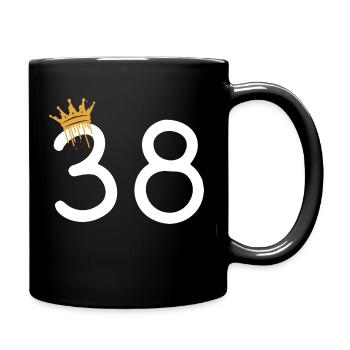 Elegant birthday number 38 with crown - Full Colour Mug - black - Right