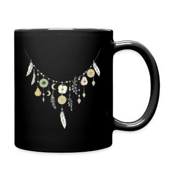Delicate Fruit and Feather Necklace - Full Colour Mug - black - Right