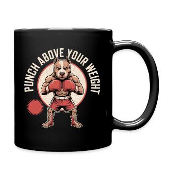 Punch Above Your Weight Boxing Dog - Full Colour Mug - black - Right