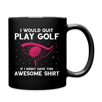 Tu regardes mon putt ? Drôle de conversation sur le golf - Mug uni - noir - Droite
