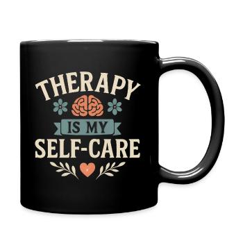 Therapy is My Self-Care Motif, Wellness  - Full Colour Mug - black - Right