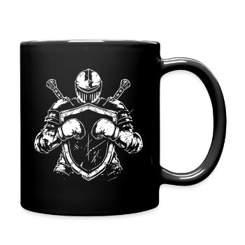 Warrior with shield and sword - Full Colour Mug - black - Right