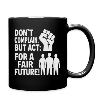 Acting for a fair future - Full Colour Mug - black - Right