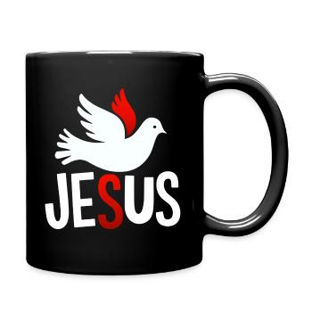Friedens-Taube Jesus - Tasse einfarbig - Schwarz - Rechts