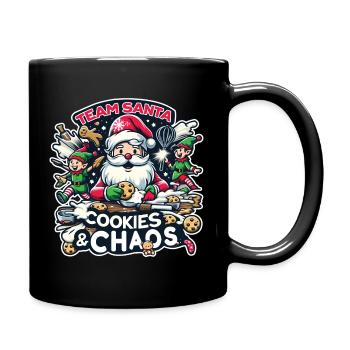 Team Santa – Cookies & Chaos Christmas Bakery - Full Colour Mug - black - Right