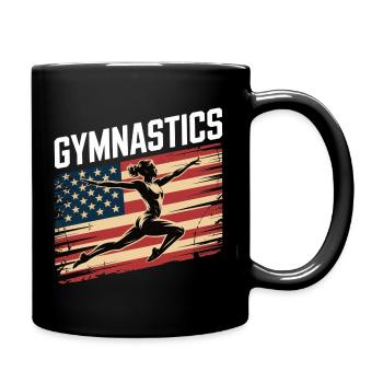 American Gymnastics Flag Jump - Full Colour Mug - black - Right