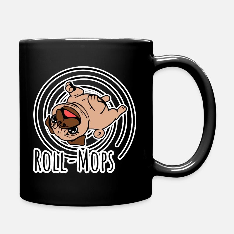 Rollender Mops - Ein Roll-Mops - Tasse einfarbig - Schwarz