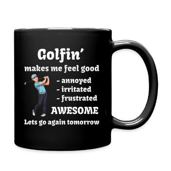 Golf - Golfen macht mich gut - Tasse einfarbig - Schwarz - Rechts
