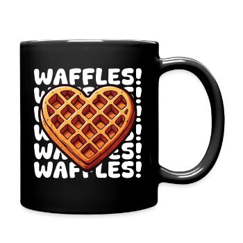 Coeur Gaufre Pop Art - Mug uni - noir - Droite