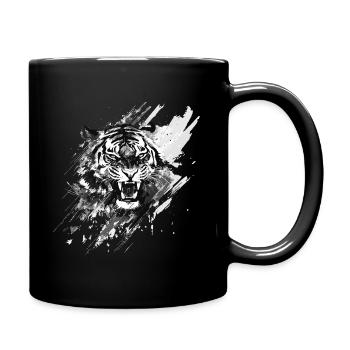 Tiger Head Predator Nature Wilderness Splash - Full Colour Mug - black - Right
