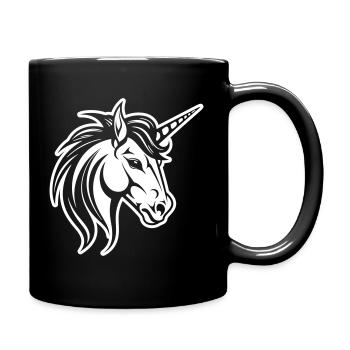 Unicorn Head - Full Colour Mug - black - Right