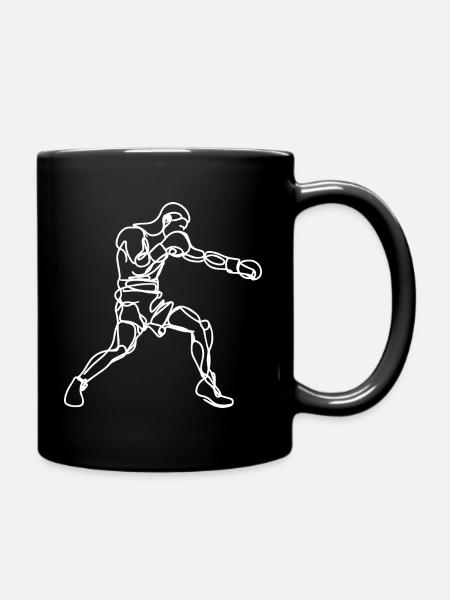 Boxer Zeichnung - Tasse einfarbig - Schwarz