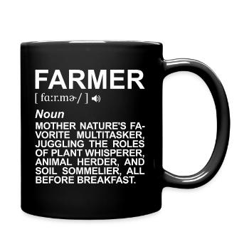 Bauer Begriffserklärung - Tasse einfarbig - Schwarz - Rechts
