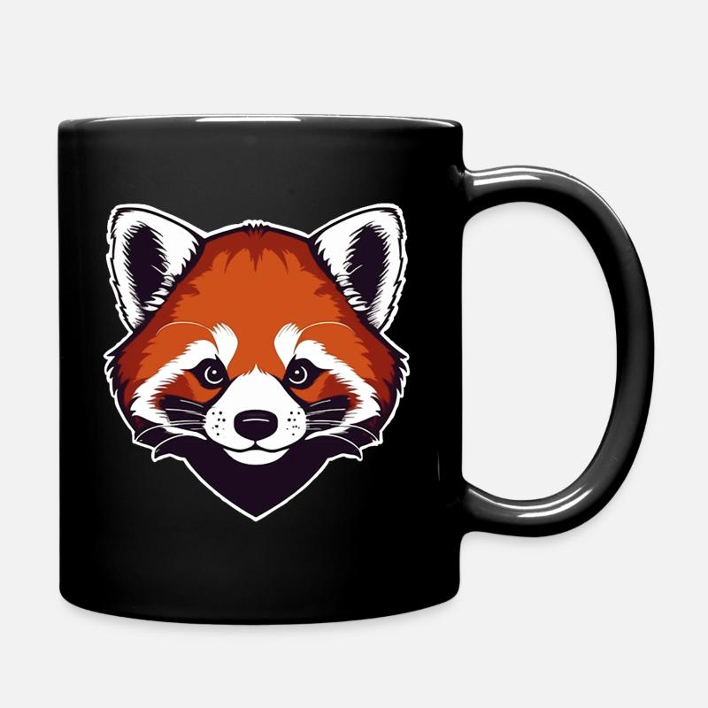 Roter Panda (Kopf) - Tasse einfarbig - Schwarz