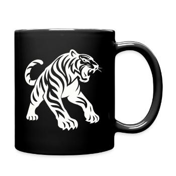 Tiger Silhouette - Tasse einfarbig - Schwarz - Rechts