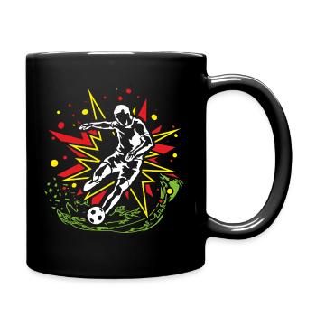 Football Energetic Football Kick - Full Colour Mug - black - Right