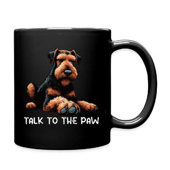 Talk to the Paw Airedale Terrier Airedale Owner - Full Colour Mug - black - Right