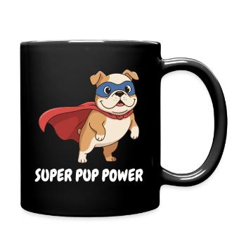 Superhelden Hund Cape - Tasse einfarbig - Schwarz - Rechts