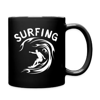 Surfing Welle Surfer Design - Tasse einfarbig - Schwarz - Rechts
