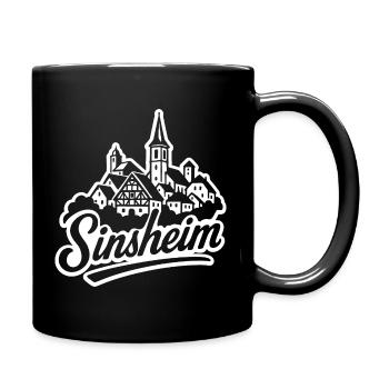 Sinsheim Kraichgau - Illustration mit Schriftzug - Tasse einfarbig - Schwarz - Rechts