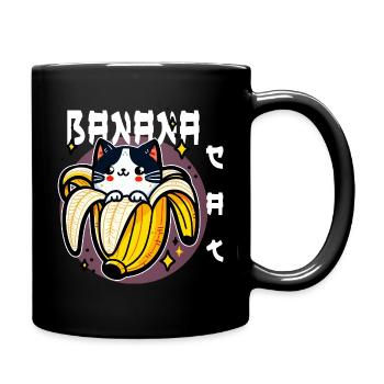 Chat banane kawaii - Mug uni - noir - Droite