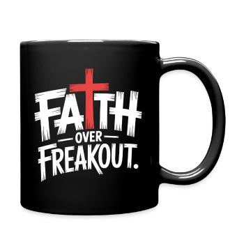Faith Over Freakout Faith Jesus - Full Colour Mug - black - Right