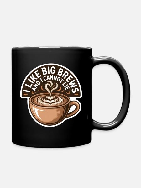 Big Brews Tasse à café avec cœurs Retro Café Vibes - Mug uni - noir