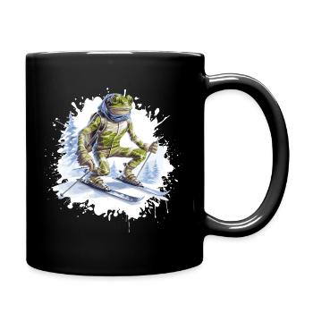 Frosch Ski Skifahren - Tasse einfarbig - Schwarz - Rechts