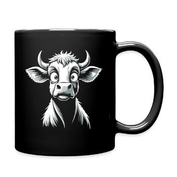 Cow Funny Cow Head Cow Funny Drawing - Full Colour Mug - black - Right