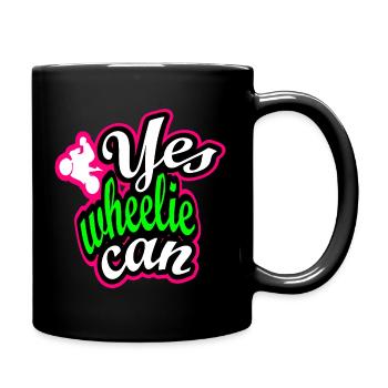 Design de style urbain en wheelie - Mug uni - noir - Droite