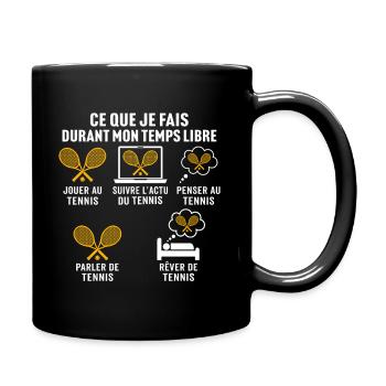 jouer au tennis cadeau fan de tennis  - Mug uni - noir - Droite