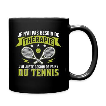 Ich muss einfach nur Tennis spielen - Tasse einfarbig - Schwarz - Rechts