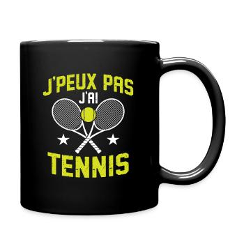 I Can't I Have Tennis Geschenk Tennis Männer Frauen - Tasse einfarbig - Schwarz - Rechts