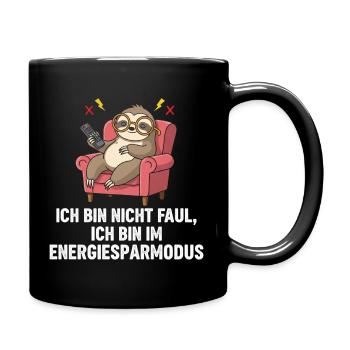 Energy mode sloth in relax - Full Colour Mug - black - Right