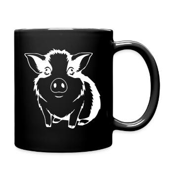 Meerschweinchen T-shirt Geschenk - Tasse einfarbig - Schwarz - Rechts