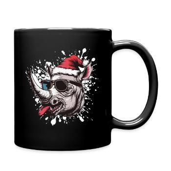 Nashorn Weihnachten Lustig - Tasse einfarbig - Schwarz - Rechts