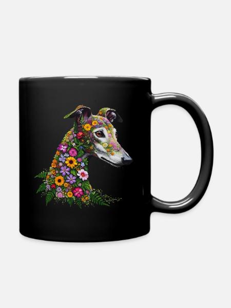Galgo Wildblumen Nr1 - Tasse einfarbig - Schwarz