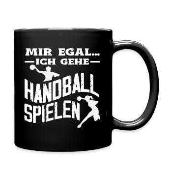 Handballspieler Handball Handballer Geschenke - Tasse einfarbig - Schwarz - Rechts