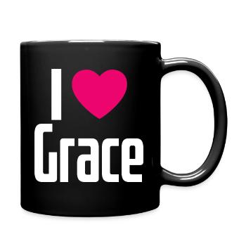 J’aime Grace Coeur rose J’aime Grace - Mug uni - noir - Droite