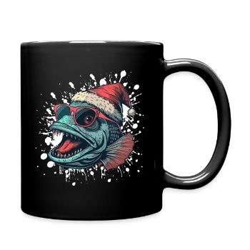 Piranha Poisson Noël Drôle - Mug uni - noir - Droite