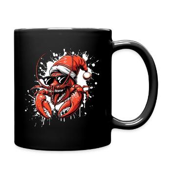 Hummer Krebs Weihnachten Lustig - Tasse einfarbig - Schwarz - Rechts
