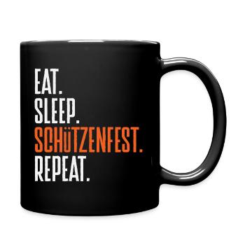 Eat Sleep Schützenfest Lustiger Schützenfest - Tasse einfarbig - Schwarz - Rechts
