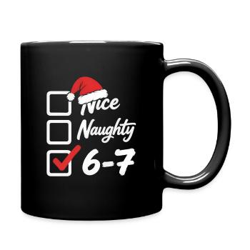 6 7 Checklist Christmas Funny Gift - Full Colour Mug - black - Right