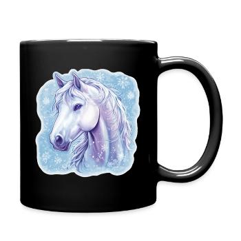 Flocons de neige de cheval - Mug uni - noir - Droite