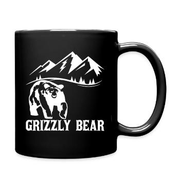 Hiking with a (white) bear - Full Colour Mug - black - Right