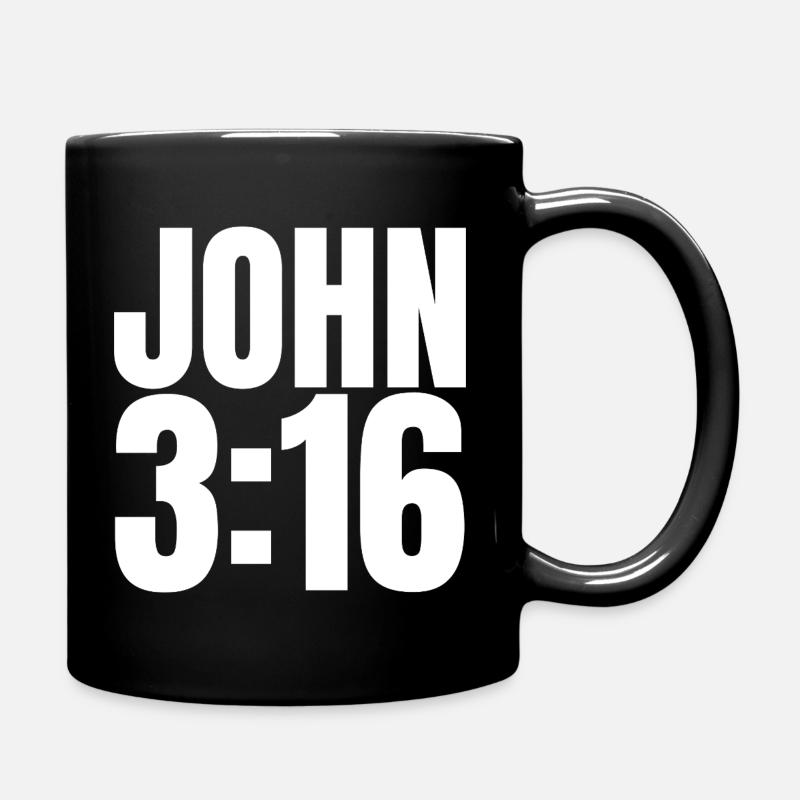 Johannes 3:16 Christliche Gläubigenkirche Johannes - Tasse einfarbig - Schwarz