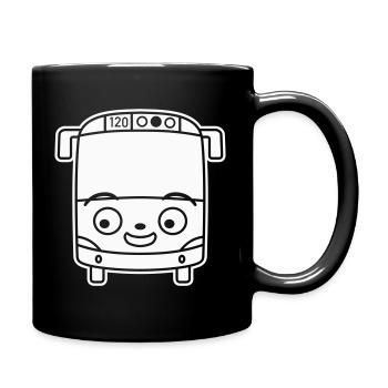 Little Bus Cartoon – Comic School Bus Travel Fun - Full Colour Mug - black - Right